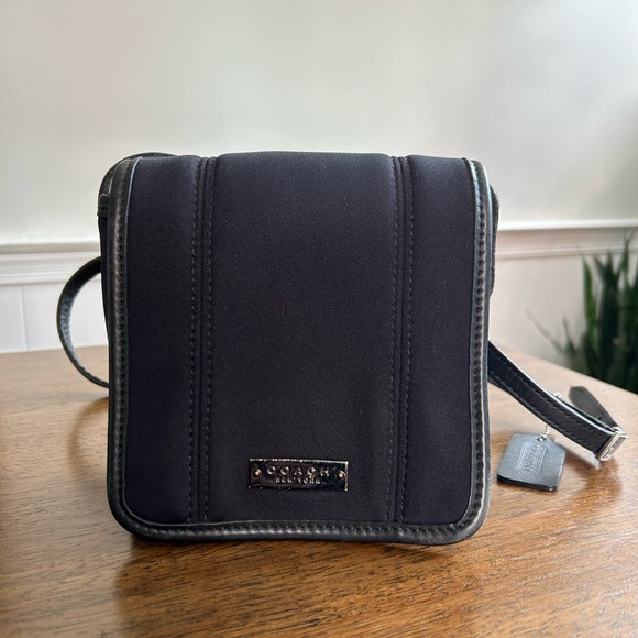 Coach Handbags - Coach Black Crossbody Bag in Black Neoprene Scuba with Adjustable Strap